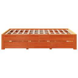 Berkfield Home Bed Frame Frame w/Drawers Wax Brown 140x190 cm Solid Wood Pine - thumbnail 5