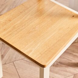 FurnitureboxUK Set of 2 Whitby Solid Wood Dining Chairs With Oak Colour Seat in Cream - thumbnail 6