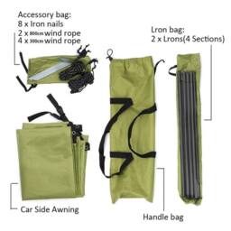 EONLION Car Awning Shelter Portable Canopy Side - 300*150cm in Green - Size: 120 - thumbnail 2