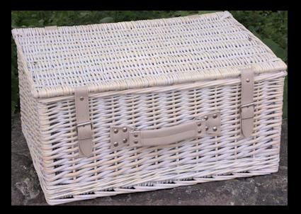 Red Hamper H004P/HOME Wicker Provence 60cm Standard Empty Picnic Basket in White - image 1