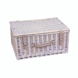 Red Hamper H004P/HOME Wicker Provence 60cm Standard Empty Picnic Basket in White - thumbnail 3