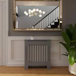 Havendro Small Vertical Slat MDF Grey Radiator Cover - thumbnail 4