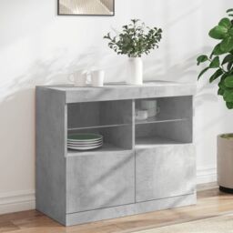 Berkfield Home Sideboard with LED Lights Concrete Grey 81x37x67 cm - Size: 81 x 37 x 67 cm