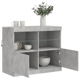 Berkfield Home Sideboard with LED Lights Concrete Grey 81x37x67 cm - Size: 81 x 37 x 67 cm - thumbnail 5