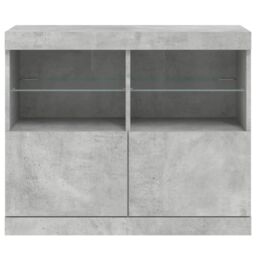 Berkfield Home Sideboard with LED Lights Concrete Grey 81x37x67 cm - Size: 81 x 37 x 67 cm - thumbnail 6