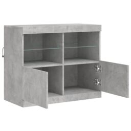 Berkfield Home Sideboard with LED Lights Concrete Grey 81x37x67 cm - Size: 81 x 37 x 67 cm - thumbnail 7