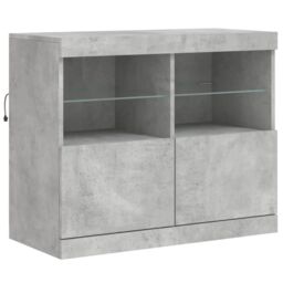 Berkfield Home Sideboard with LED Lights Concrete Grey 81x37x67 cm - Size: 81 x 37 x 67 cm - thumbnail 3