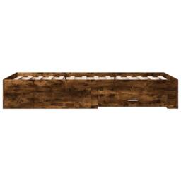 Berkfield Home Bed Frame with Drawers without Mattress Smoked Oak 90x200 cm in Brown - thumbnail 5