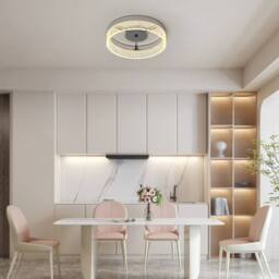 NIVOR 20W LED Flush Mount Ceiling Light Chrome Clear Acrylic Round 3000K in Silver - thumbnail 6