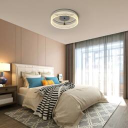 NIVOR 20W LED Flush Mount Ceiling Light Chrome Clear Acrylic Round 3000K in Silver - thumbnail 4