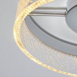 NIVOR 20W LED Flush Mount Ceiling Light Chrome Clear Acrylic Round 3000K in Silver - thumbnail 8