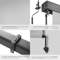 tectake Vertical Awning Eloise in Light Grey - Size: 120 cm x 250 cm - thumbnail 5