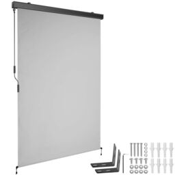 tectake Vertical Awning Eloise in Light Grey - Size: 120 cm x 250 cm - thumbnail 1