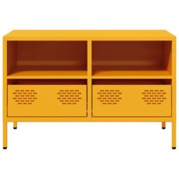 Berkfield Home TV Cabinet Mustard Yellow 68x39x43.5 cm Cold-rolled Steel - thumbnail 5