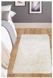 THE RUGS Soft Washable Collection Plain Design Shaggy Rug in Ivory - SA-01 - Size: 100 cm x 150 cm - thumbnail 3