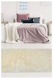 THE RUGS Soft Washable Collection Plain Design Shaggy Rug in Ivory - SA-01 - Size: 100 cm x 150 cm - thumbnail 2