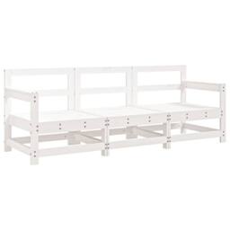Berkfield Home 3 Piece Garden Lounge Set White Solid Wood Pine