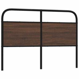 Berkfield Home Headboard Brown Oak 135 cm Steel & Engineered Wood - thumbnail 1