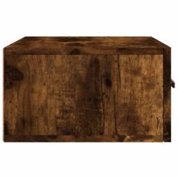 Berkfield Home Wall-mounted Bedside Cabinet Smoked Oak 35x35x20 cm in Brown - Size: 35 x 35 x 20 cm - thumbnail 7