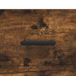 Berkfield Home Wall-mounted Bedside Cabinet Smoked Oak 35x35x20 cm in Brown - Size: 35 x 35 x 20 cm - thumbnail 9