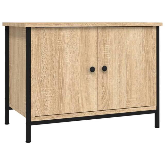 Berkfield Home TV Cabinet with Doors Sonoma Oak 60x35x45 cm Engineered Wood in Tan - Size: 60 x 35 x 45 cm - image 1