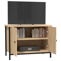 Berkfield Home TV Cabinet with Doors Sonoma Oak 60x35x45 cm Engineered Wood in Tan - Size: 60 x 35 x 45 cm - thumbnail 4