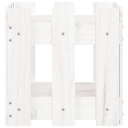 Berkfield Home Garden Planter with Fence Design White 30x30x30 cm Solid Wood Pine - Size: 30 x 30 x 30 cm - thumbnail 5