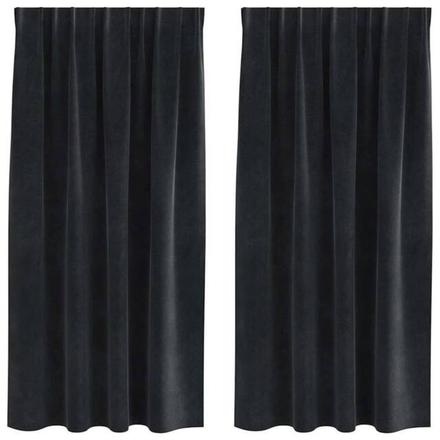Berkfield Home Blackout Curtains with Top Tape 2 pcs Black Velvet - image 1