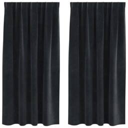 Berkfield Home Blackout Curtains with Top Tape 2 pcs Black Velvet