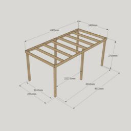 Rutland County Garden Furniture Ltd Garden Pergola 6 Posts - Wood - L240 x W480 x H270 cm - Rustic Brown - thumbnail 4