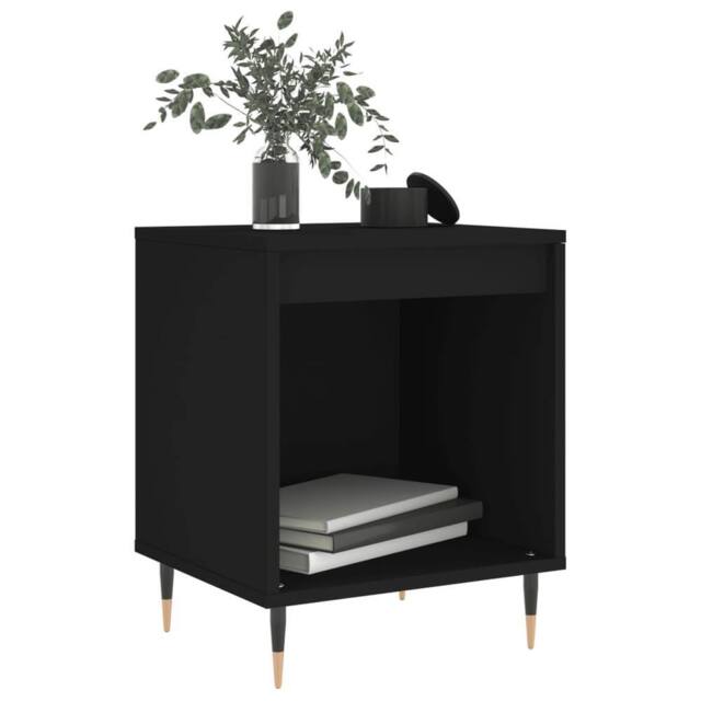 Berkfield Home Modern Bedside Cabinet Black 40x35x50 cm Engineered Wood - Size: 40 x 35 x 50 cm - image 1