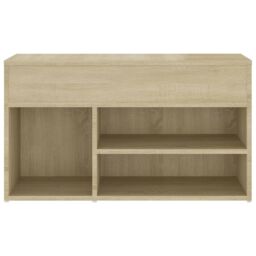 Berkfield Home Shoe Bench Sonoma Oak 80x30x45 cm Engineered Wood in Brown - Size: 80 x 30 x 45 cm - thumbnail 5