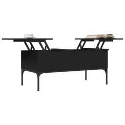 Berkfield Home Coffee Table Black 100x50x45 cm Engineered Wood & Metal - Size: 100 x 50 x 45 cm - thumbnail 4