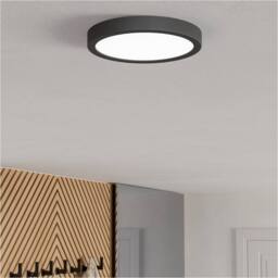 Loops Sleek Black Round LED Ceiling Light for Modern Indoor Spaces - thumbnail 3