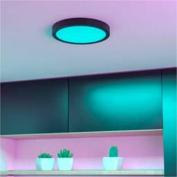 Loops Sleek Black Round LED Ceiling Light for Modern Indoor Spaces - thumbnail 7
