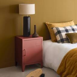 sweeek Industrial metal bedside table with 1 door in Terracotta - thumbnail 4