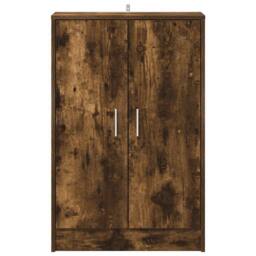 Berkfield Home Shoe Cabinet Smoked Oak 60x35x92 cm Engineered Wood in Brown - Size: 60 x 35 x 92 cm - thumbnail 4