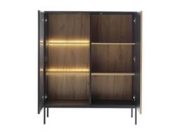 Vente-unique Display Cabinet With 2 Doors In MDF & Smoked Glass - Black and - thumbnail 7