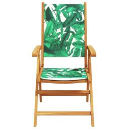 Berkfield Home Reclining Garden Chairs 8 pcs Green Fabric & Solid Wood - thumbnail 4