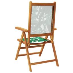 Berkfield Home Reclining Garden Chairs 8 pcs Green Fabric & Solid Wood - thumbnail 6
