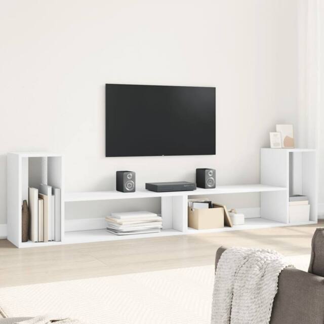 Berkfield Home TV Cabinets 2 pcs White 100x30x50 cm Engineered Wood - Size: 100 x 30 x 50 cm - image 1