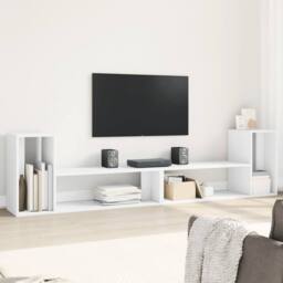 Berkfield Home TV Cabinets 2 pcs White 100x30x50 cm Engineered Wood - Size: 100 x 30 x 50 cm - thumbnail 1