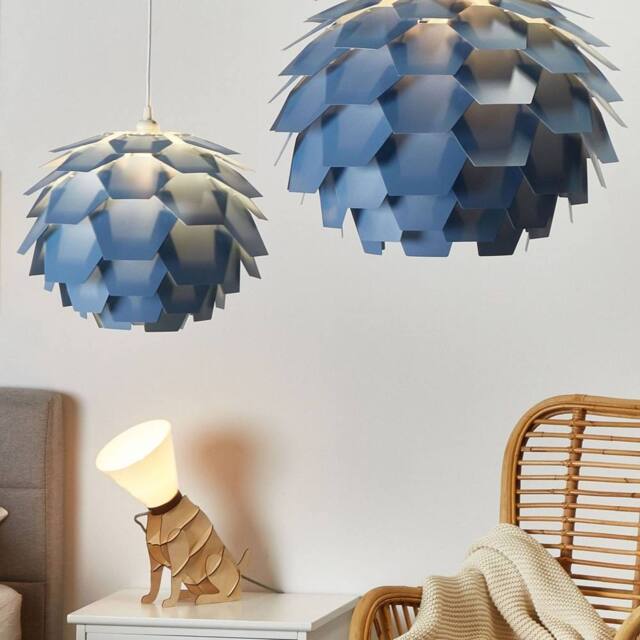 Wyld and Coco Nordic Glow Blue Pine Cone Pendant Lamp - image 1