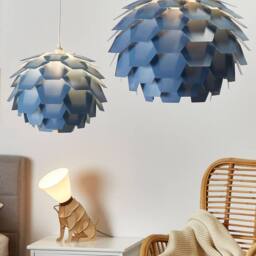 Wyld and Coco Nordic Glow Blue Pine Cone Pendant Lamp - thumbnail 1