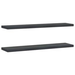 Berkfield Home Wall Shelves 2 pcs 100x23.5x3 cm Black Stainless Steel - thumbnail 3