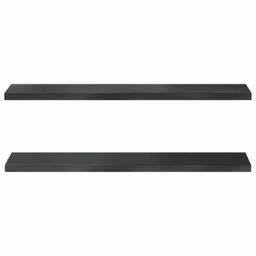 Berkfield Home Wall Shelves 2 pcs 100x23.5x3 cm Black Stainless Steel - thumbnail 5