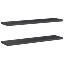 Berkfield Home Wall Shelves 2 pcs 100x23.5x3 cm Black Stainless Steel - thumbnail 7
