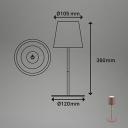 BRILONER Umbrasand IP44 2.5W Rechargeable LED Table Lamp in Beige - thumbnail 9