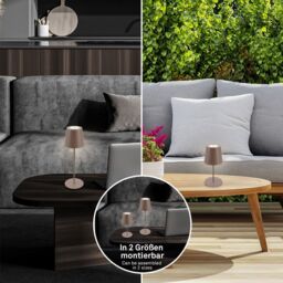 BRILONER Umbrasand IP44 2.5W Rechargeable LED Table Lamp in Beige - thumbnail 8