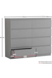 Home Discount Vida Designs Denver 8 Drawer Storage Chest Bedroom Organizer in Grey - thumbnail 3